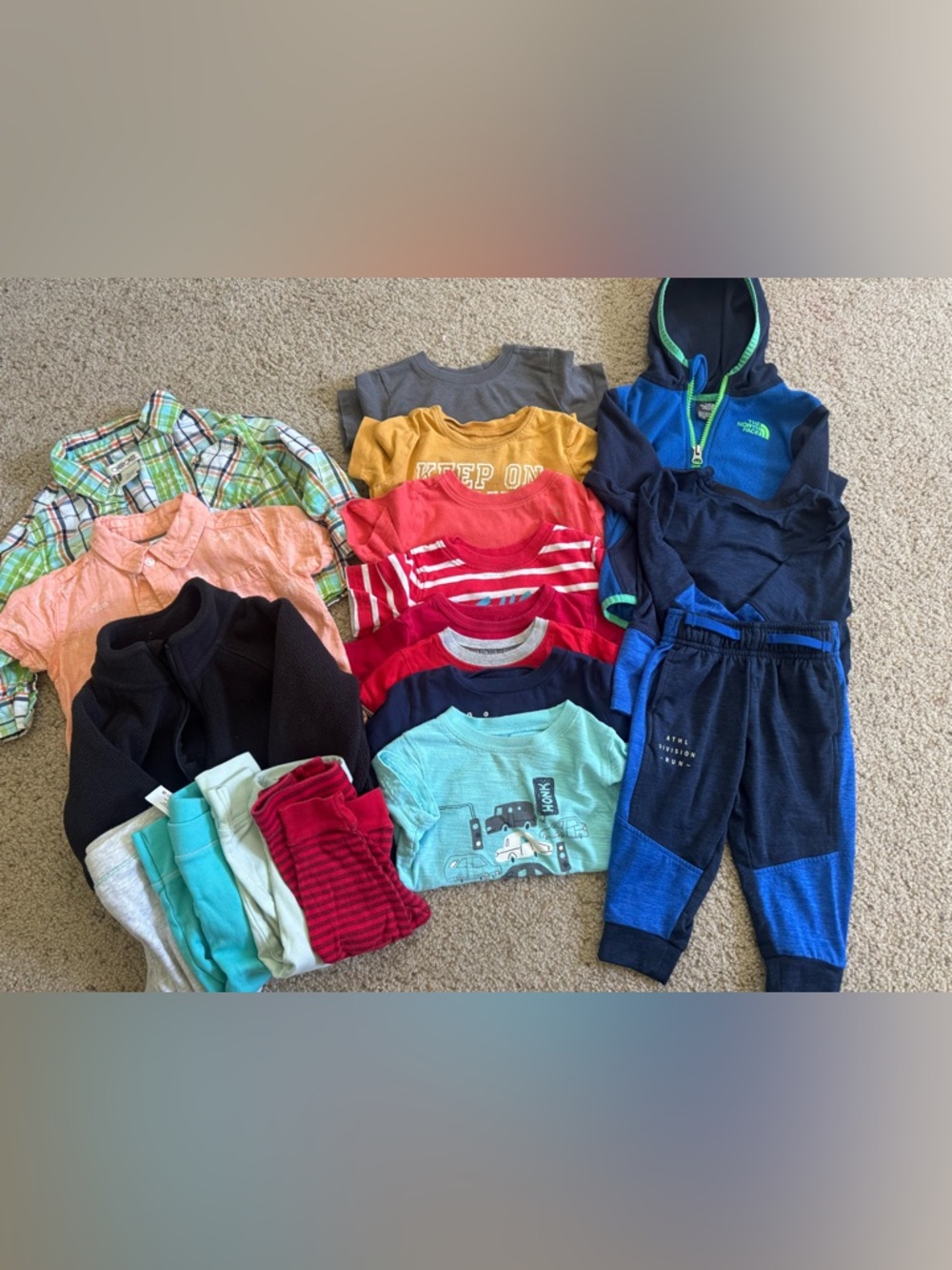 The North Face Kids Mixed Tops & Active Set - Blue, Red, Yellow, Gray, Teal